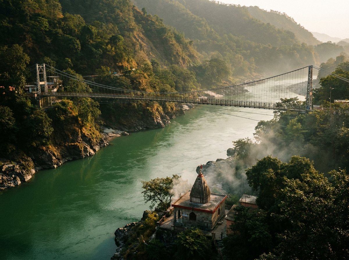 A Himalayan river valley in Uttarakhand